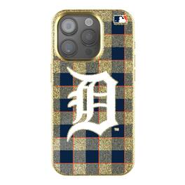 Keyscaper - MLB - Detroit Tigers Plaid Bling iPhone Case - 14 - Gold