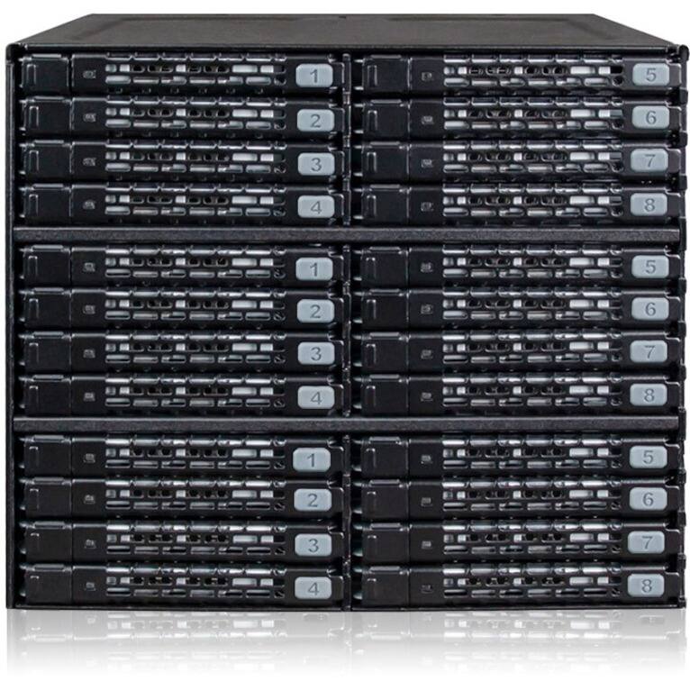 Alt View 1. Icy Dock - ToughArmor MB924IP-B Drive Enclosure for 5.25" SATA, Serial Attached SCSI [SAS] - Mini-SAS Host Interface External.