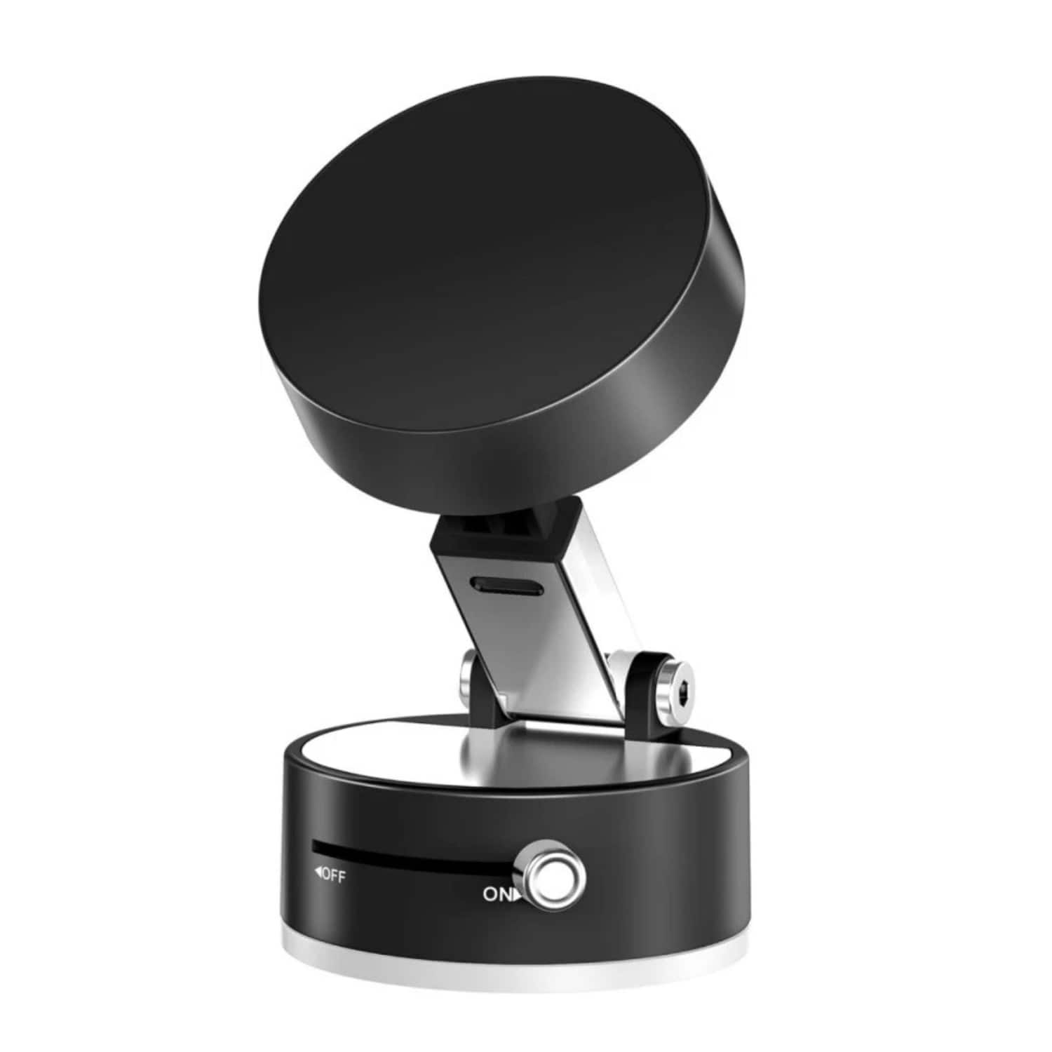 Front. Stock Preferred - 360° Magnetic Car Phone Holder Electric Vacuum Suction Cup Mount - Black.