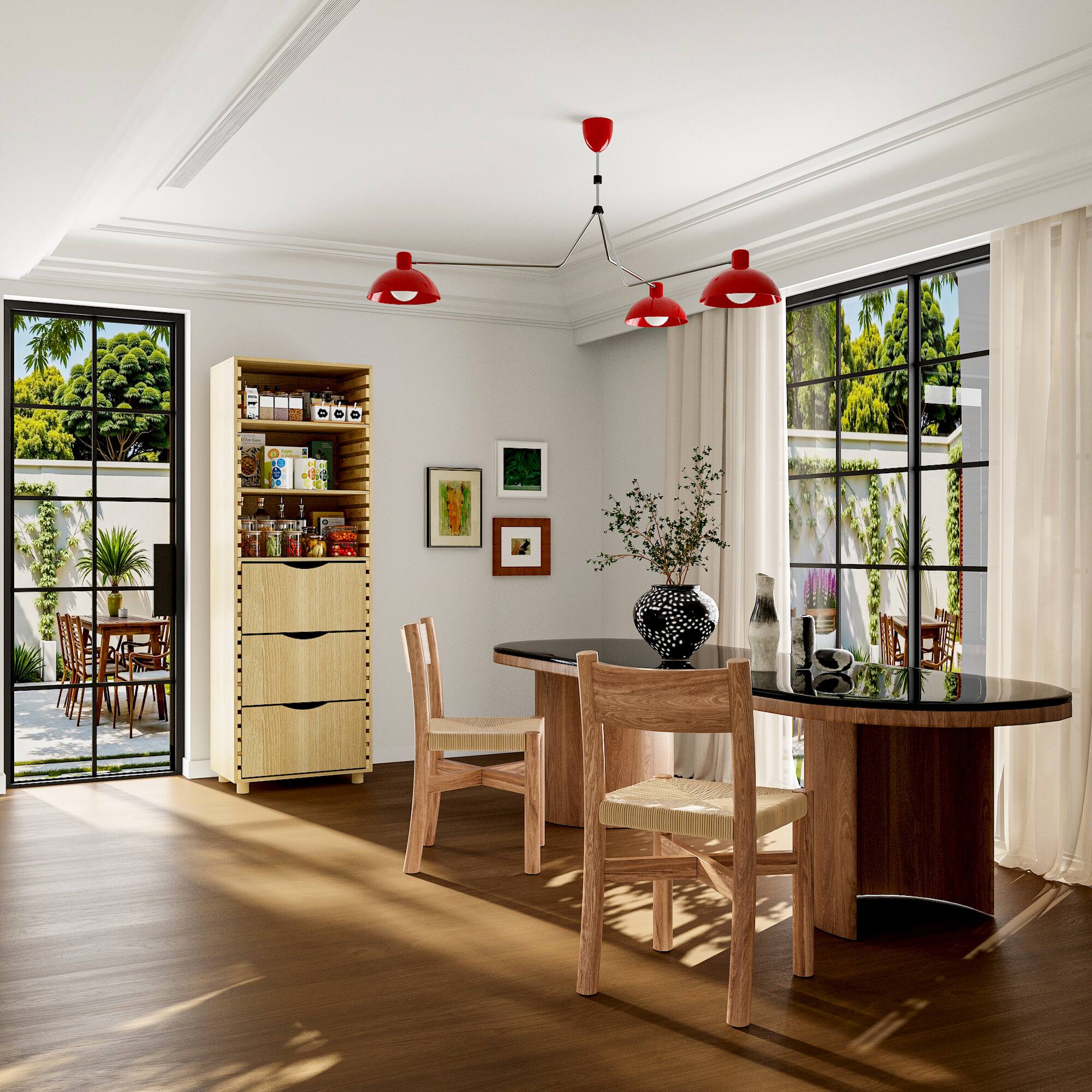 Alt View 4. Famapy - All - Wood Kitchen Storage Cabinet with Customizable Shelves & Drawers - Wooden.