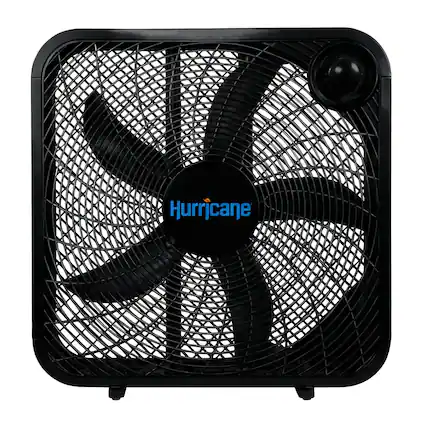 Front. Hurricane - Hurricane 20 Inch Classic Series Floor Box Fan with 3 Speed Settings, Black - Black.
