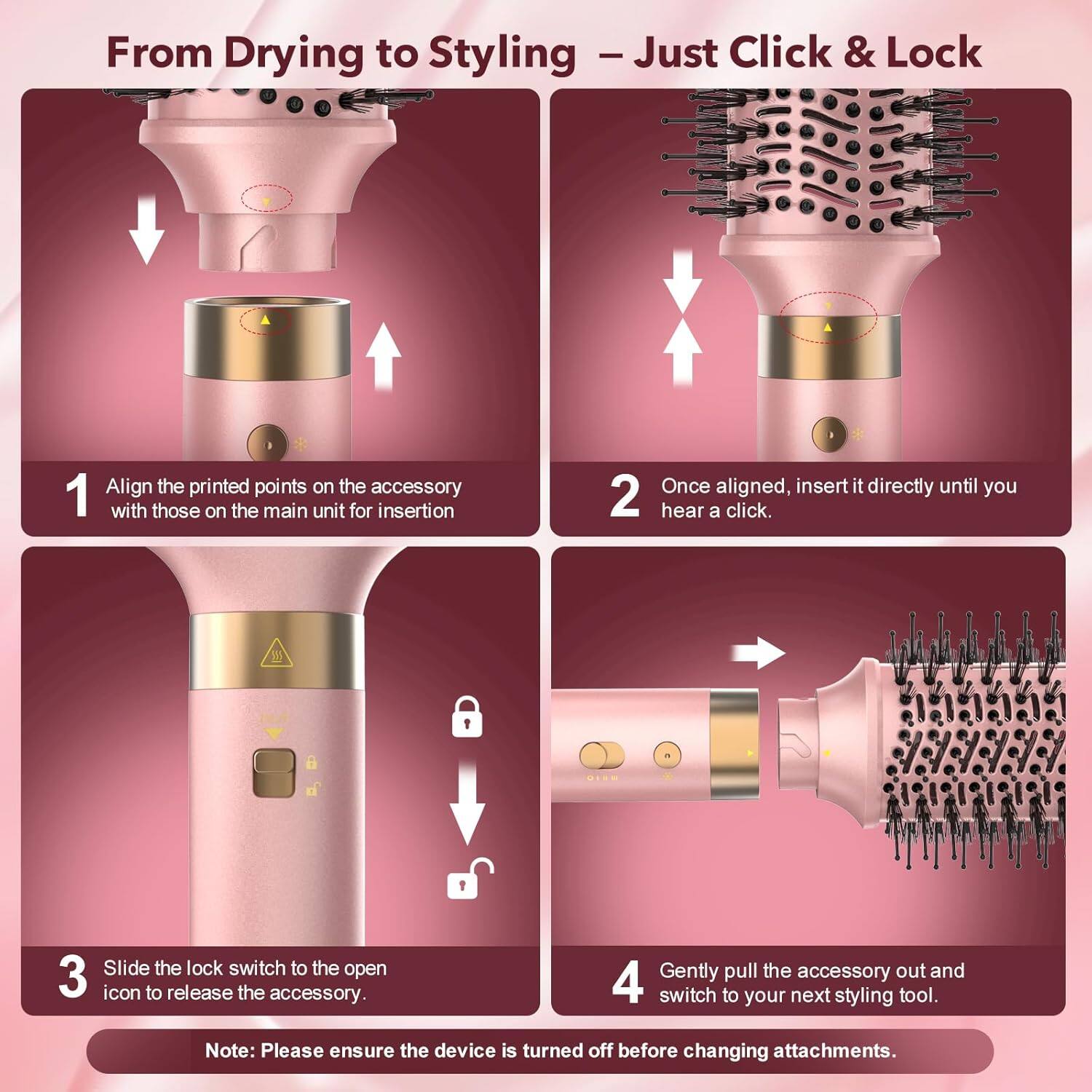 Mythsight StyleVibe 6 in 1 Air Styler,Dual Voltage Hair Dryer