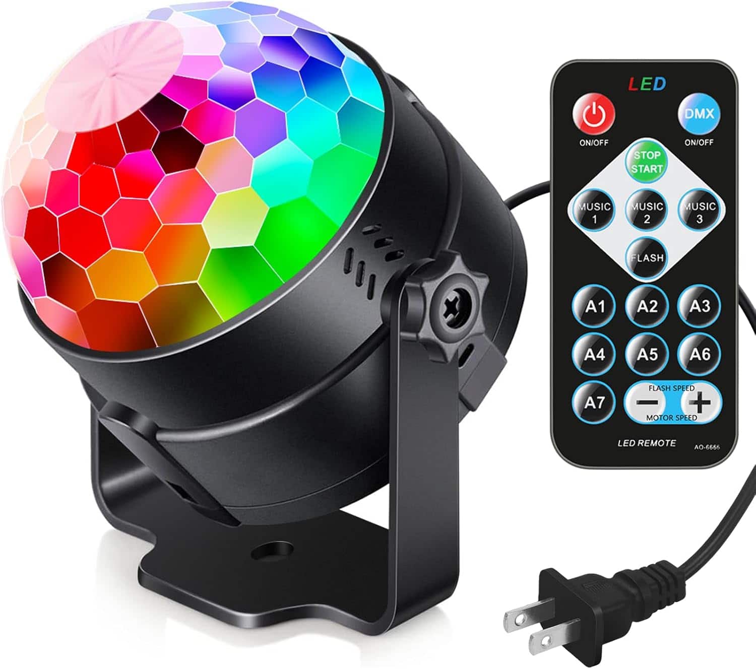 ACJPR - Sound-Activated Party Light, Disco Ball Strobe, Remote Control