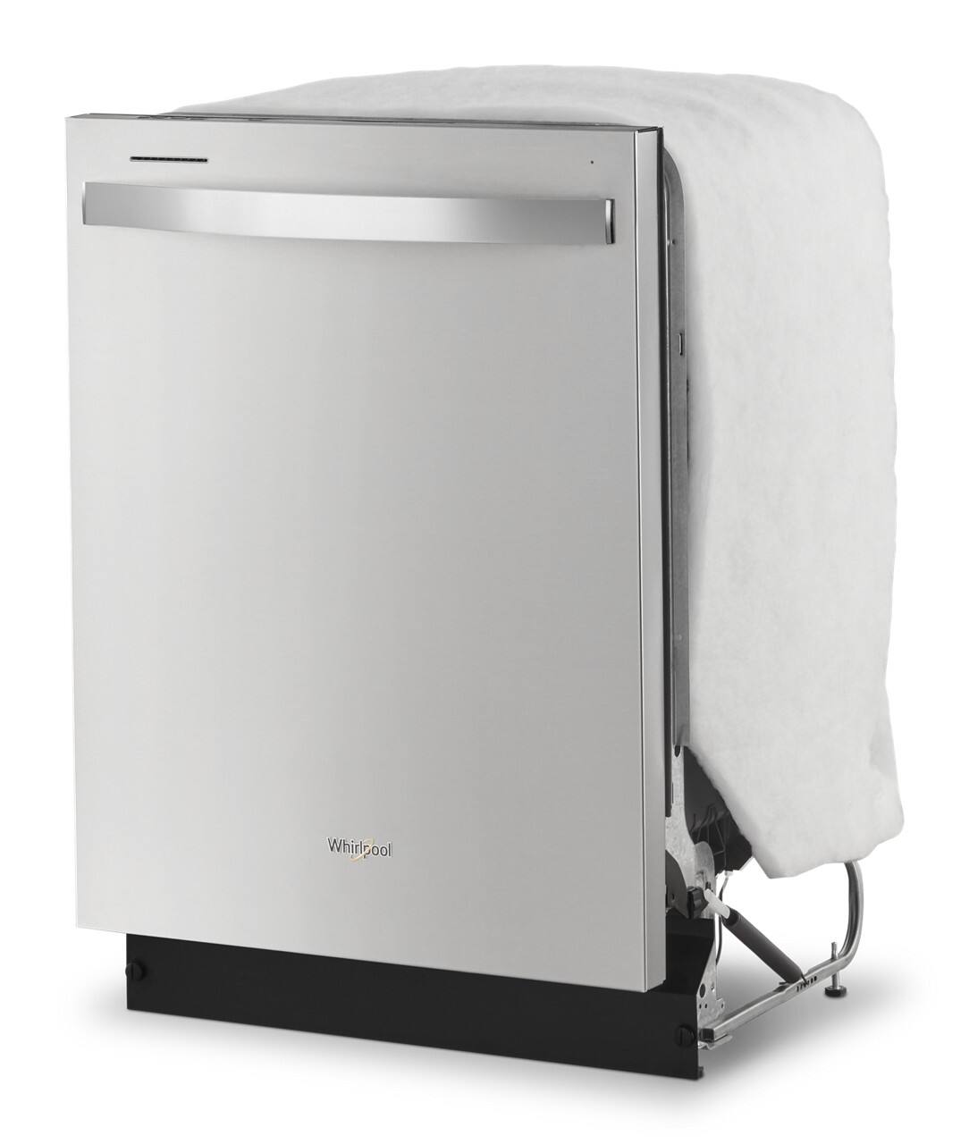 Left. Whirlpool - 24" Top Control Built-In Stainless Steel Tub Dishwasher with Boost Cycle and 55 dBA - Stainless Steel.