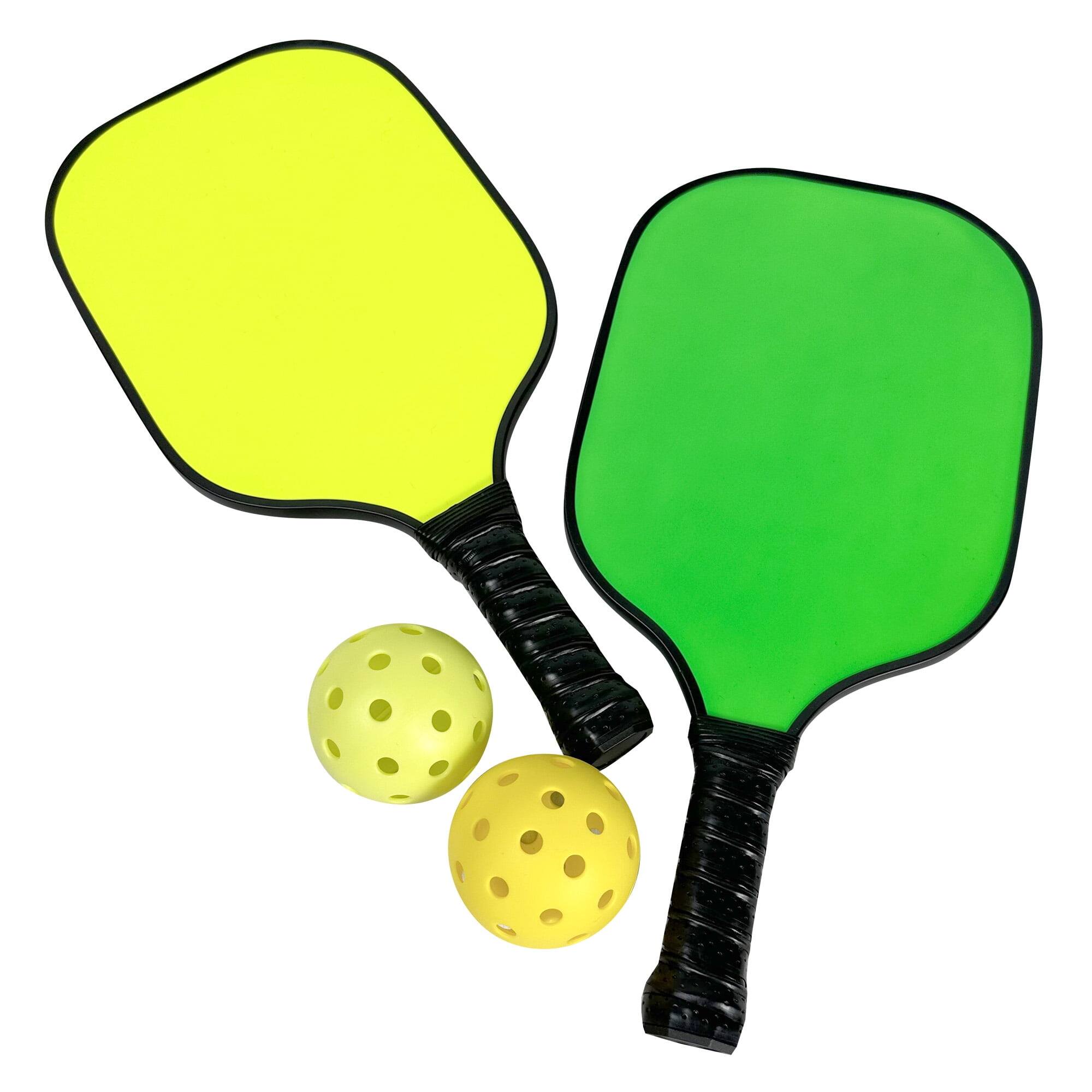 Left. ESPN - Neon Pickleball Set (2 neon paddles, 2 balls) - Green.