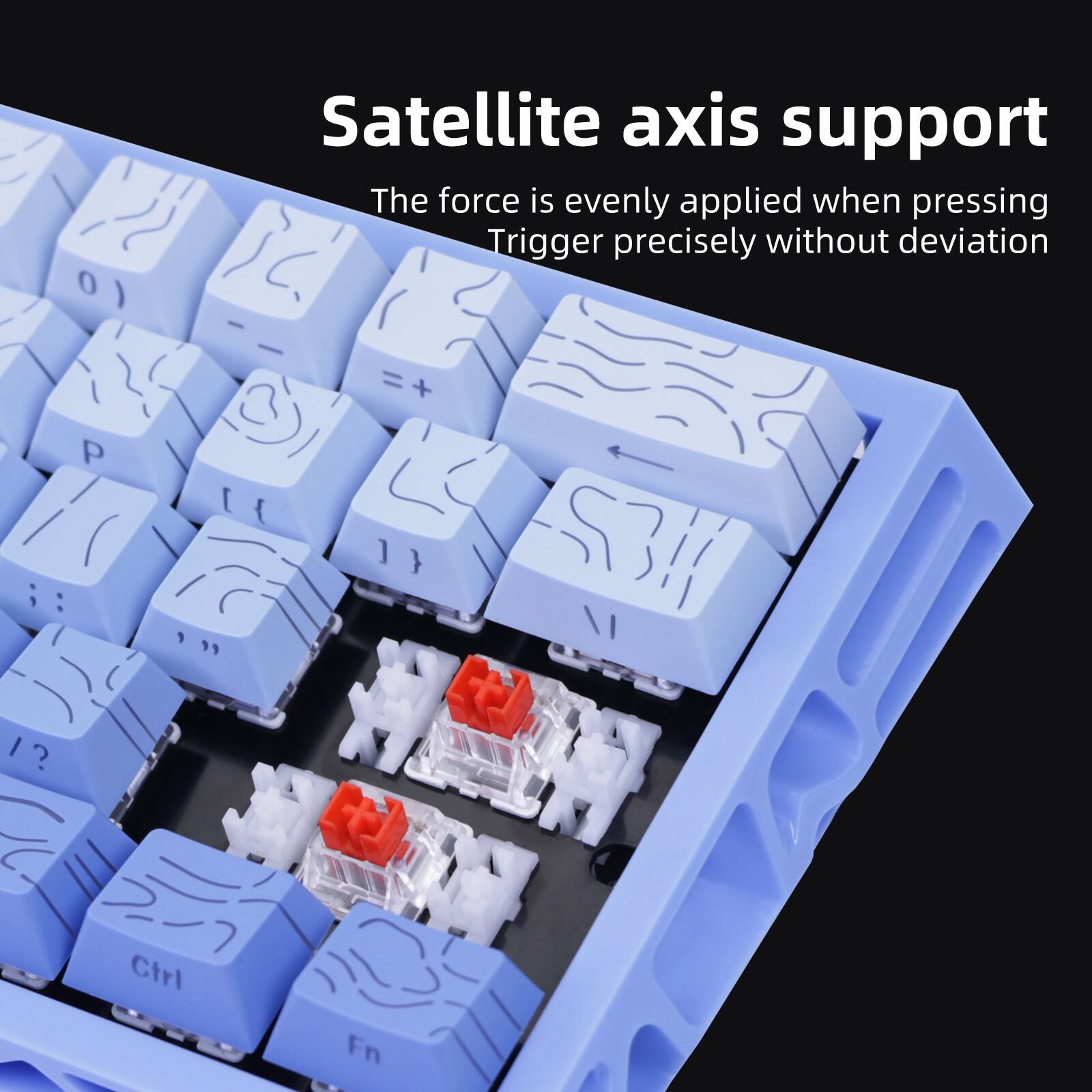 Satellite axis support  
The force is evenly applied when pressing Trigger precisely without deviation