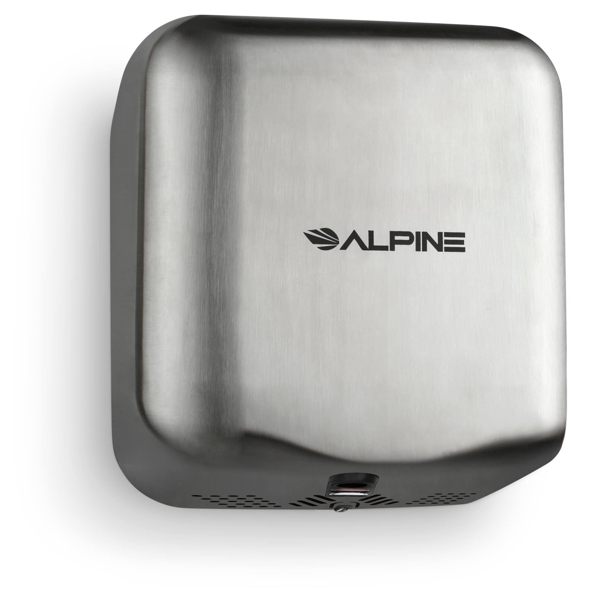 Angle. Alpine Industries - Hemlock Commercial Automatic High-Speed 120V Electric Hand Dryer 2 Pack - Stainless Steel.