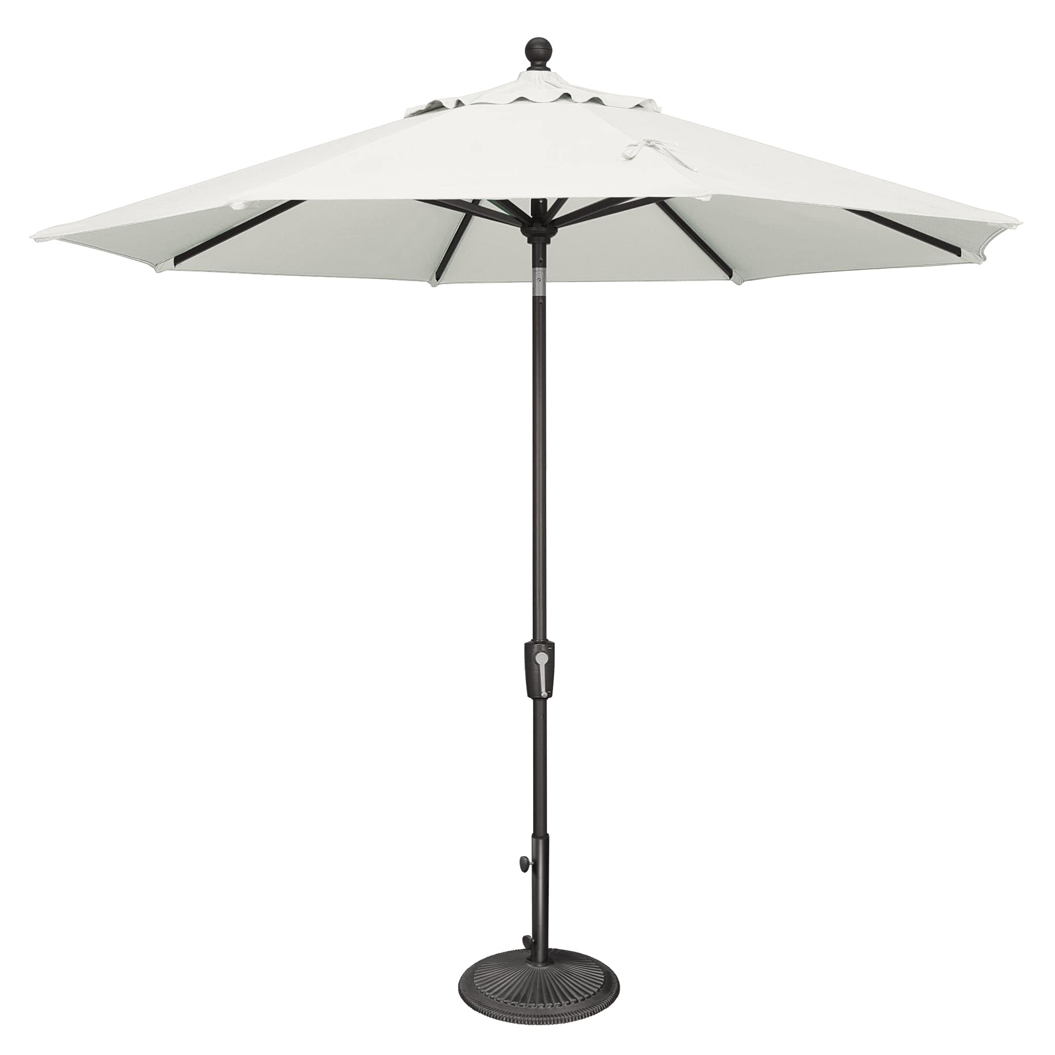 Mondawe - 9' Octagon Patio Umbrella Push Button Tilt Black Frame - Natural