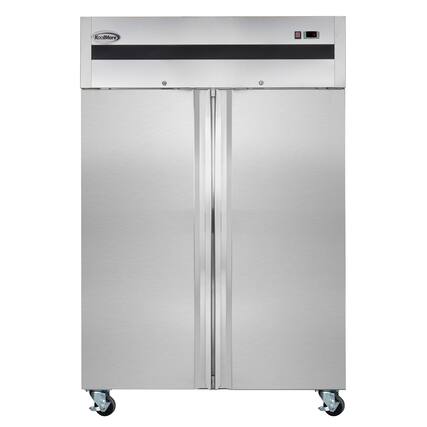 Front. Koolmore - 54 in. Two-Door Commercial Reach-In Freezer with Top-Mounted Compressor, 49 cu. ft. in Stainless-Steel - Stainless steel.