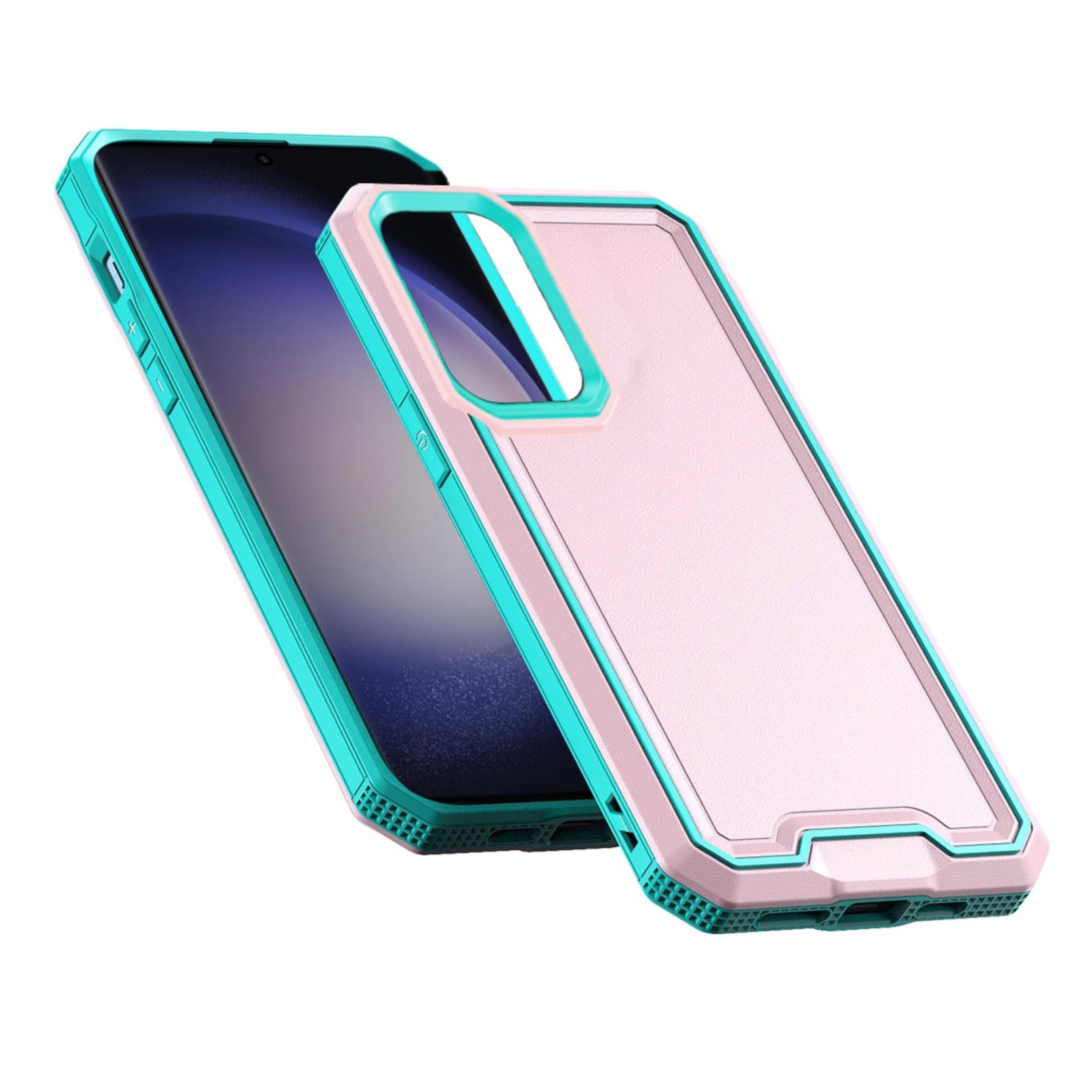 Angle. Kitcheniva - Shockproof Rugged Fused Phone Case For Samsung Galaxy S24 Ultra Pink - Pink.