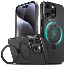 Vena - For Apple iPhone 15 Pro Max Case Magsafe, iPhone 15 Pro Max Cover Magnetic Ring Kickstand, Compatible with MagSafe Black - Multicolored