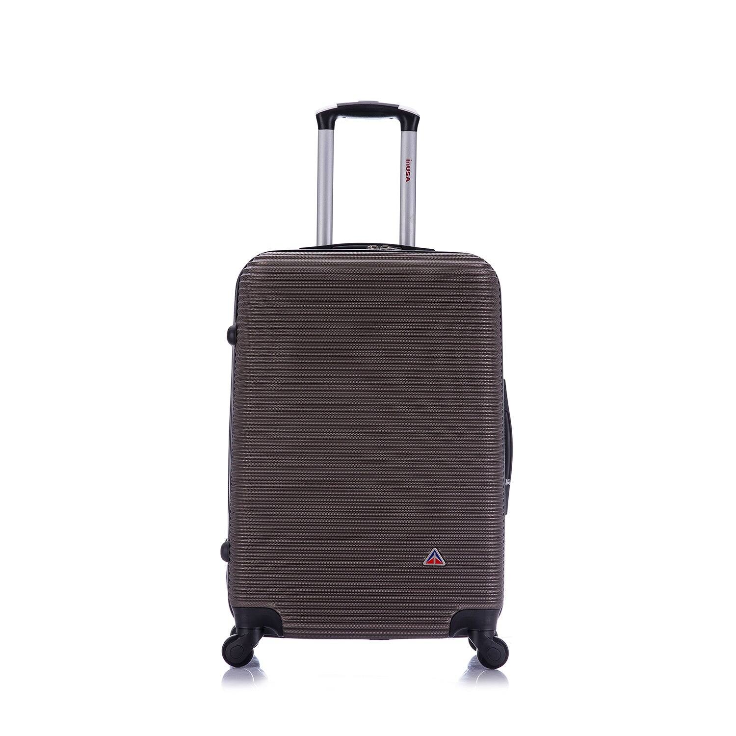 Angle. InUSA - Royal lightweight hardside Spinner Luggage 24" - BROWN.