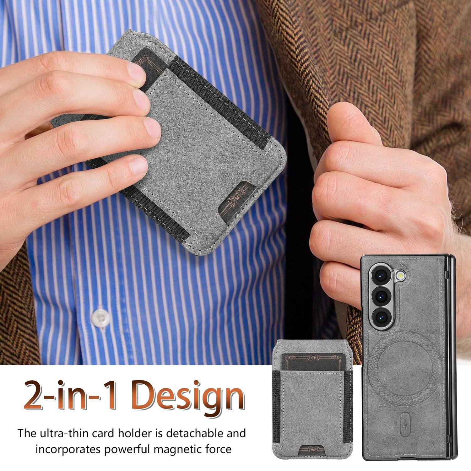 2-in-1 Design

The ultra-thin card holder is detachable and incorporates powerful magnetic force.