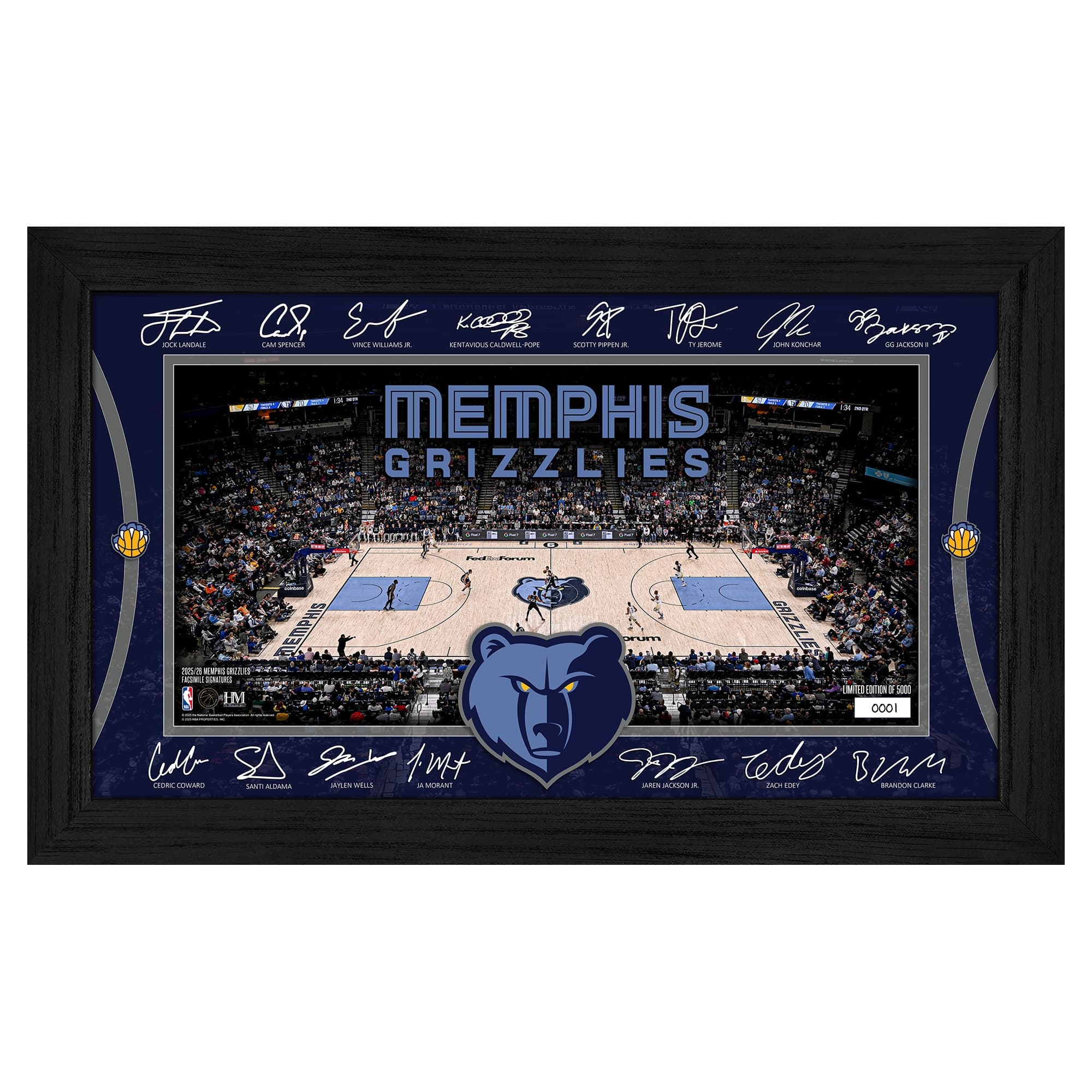 Highland Mint - Memphis Grizzlies 2025 Signature Court Framed Picture - Multicolor