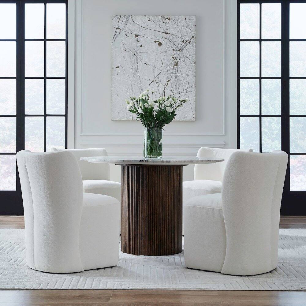 Alt View 6. Liberty Furniture Industries - Accent Dining Chair with Castors - Rounded Back - Ivory Upholstry - White.