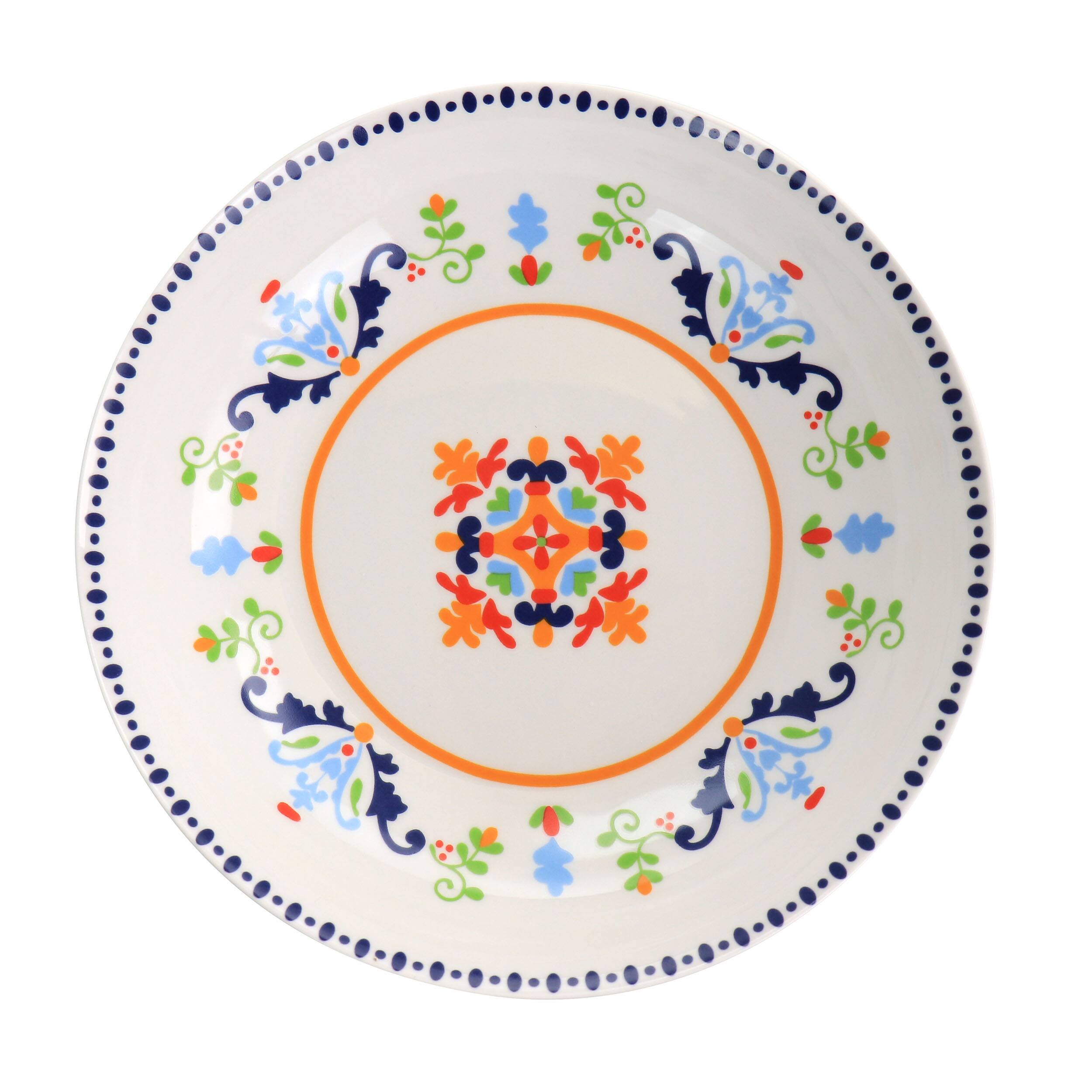 Alt View 2. Gibson - Gibson Home Tijuana 5 Piece Fine Cermic Pasta Bowl Set in White and Multi - Multi.