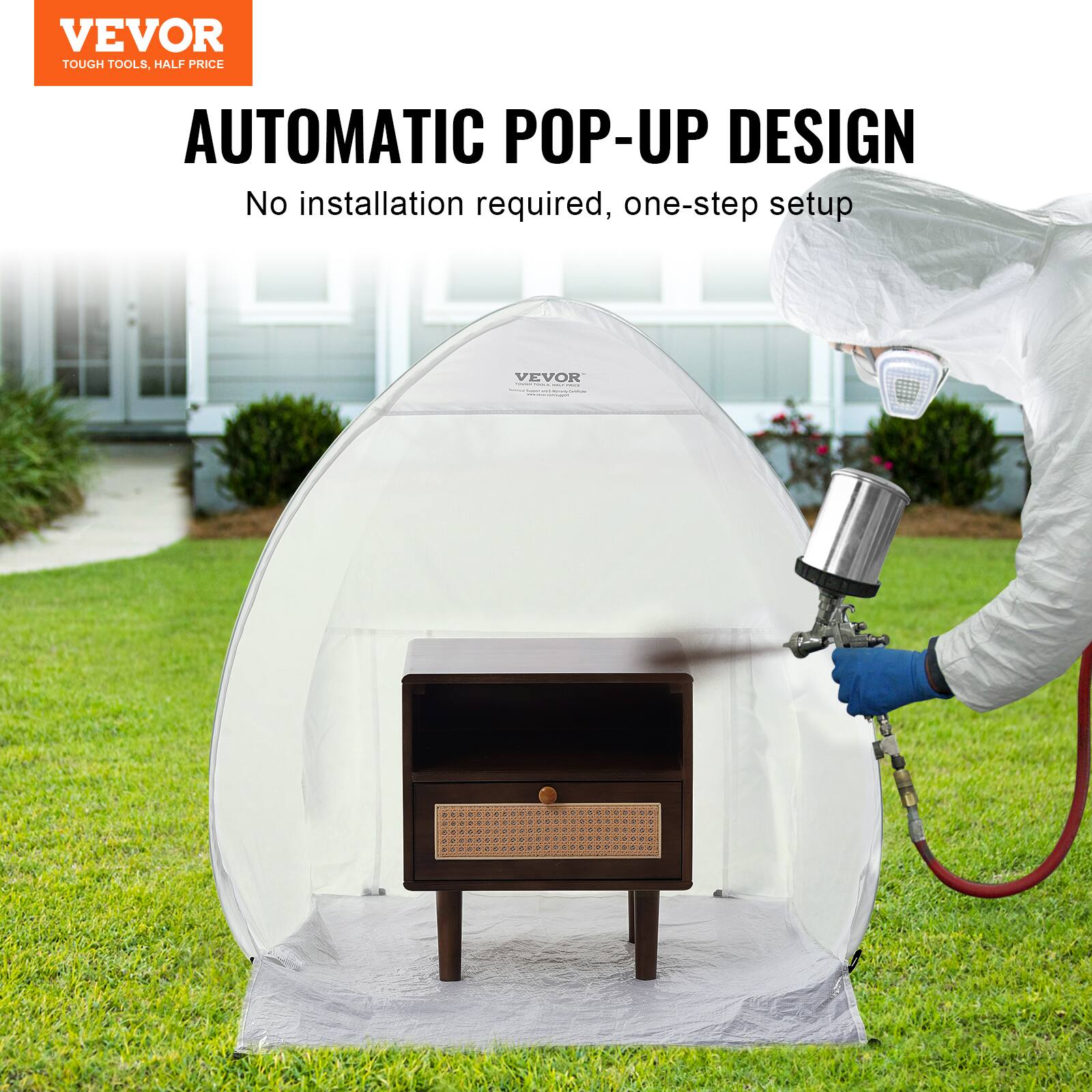 VEVOR  
TOUGH TOOLS, HALF PRICE  

AUTOMATIC POP-UP DESIGN  
No installation required, one-step setup
