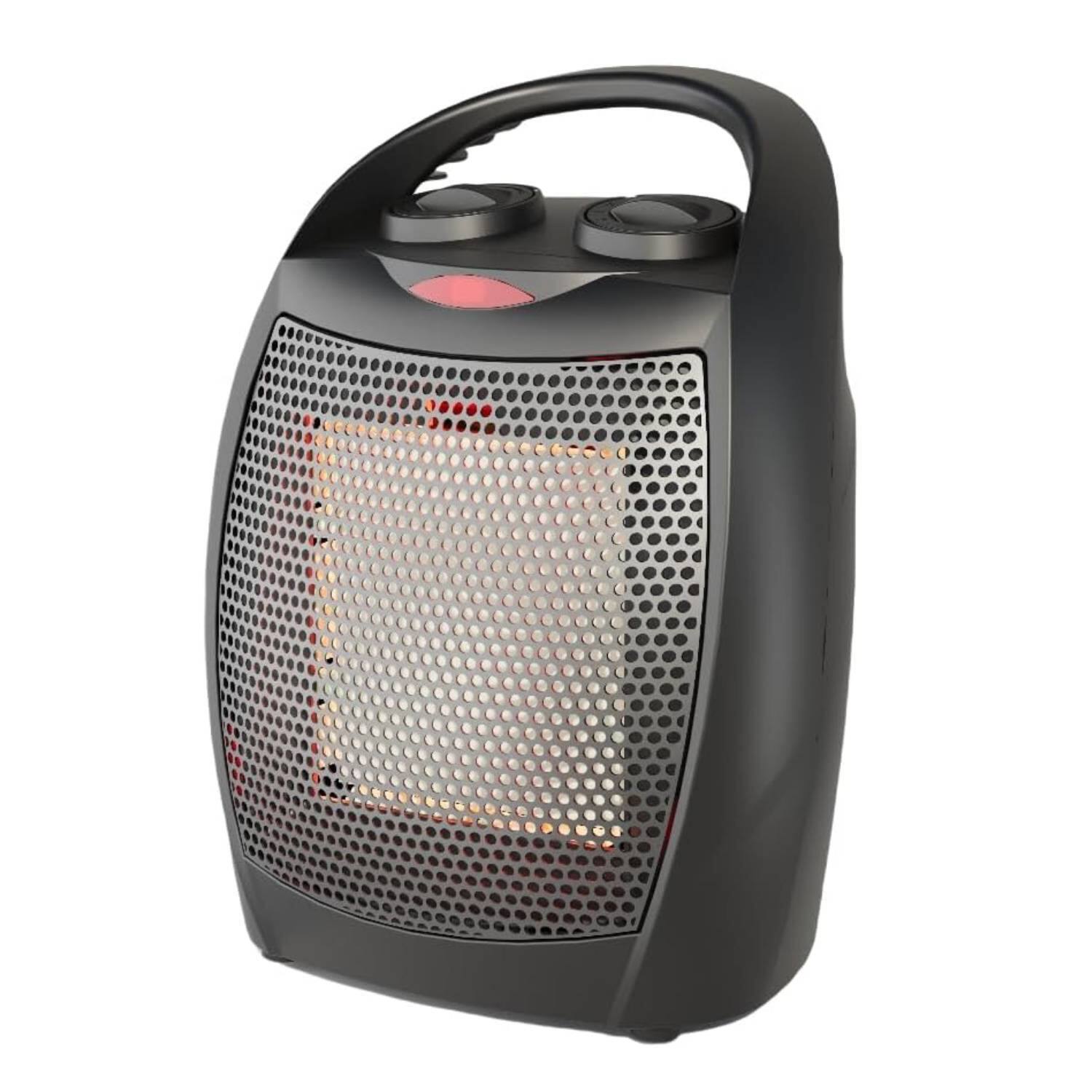 Front. Acekool - PTC Fast Heating 1500W/750W Portable Electric Space Heater for Small Space, Black - Black.