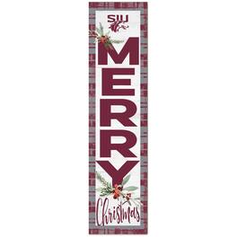 Jardine - Southern Illinois Salukis 12'' x 48'' Outdoor Christmas Leaner - White