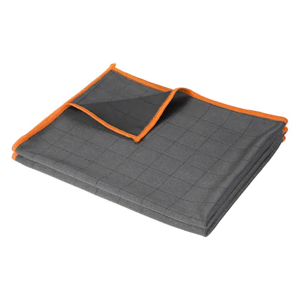 Front. Unique Bargains - 20x16 Inches Carbon Microfiber Cloth, 2pcs Ultra Absorbent Lint Free Towel for Glass, Mirror, Kitchen, Cars, Dish - Orange.