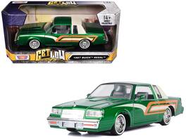 Motormax - 1987 Buick Regal 3.8 SFI Turbo with Graphics "Get Low" Series 1/24 - Green Metallic And Cream