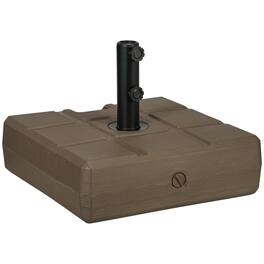 Outsunny - 88 lbs. Fillable Umbrella Base with Steel Umbrella Holder for 1.25", 1.5" or 2" Umbrella Poles - Brown