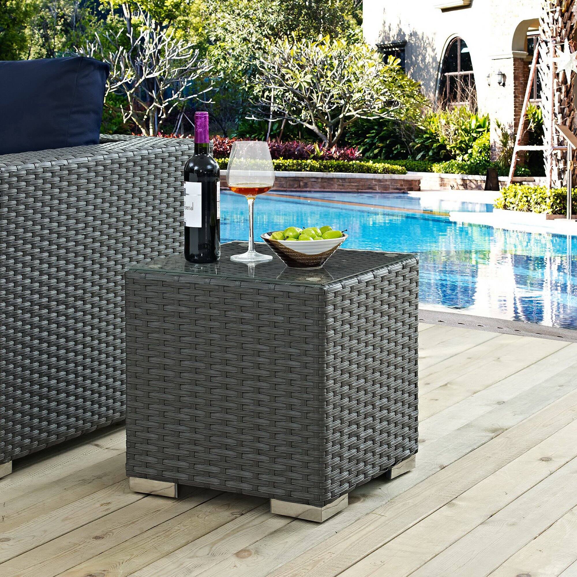 Front. Modway - Sojourn Outdoor Patio Side Table by Modway - Chocolate.