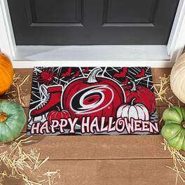 Evergreen Enterprises - Carolina Hurricanes 28" x 16" Happy Halloween Turf Door Mat - Multicolor