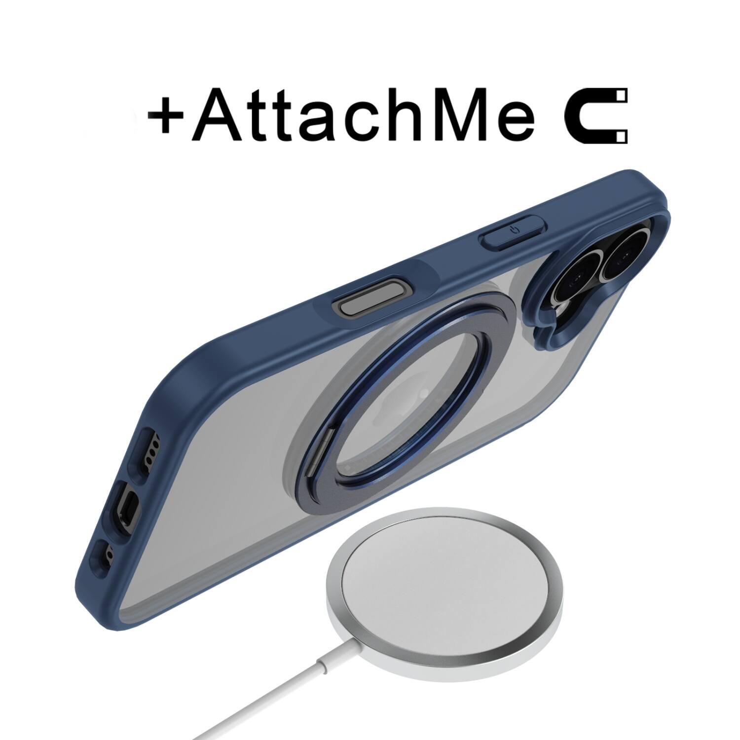 Alt View 1. Mybat Pro - MyBat Pro Lure Series 360° Ring Stand MagSafe Case for Apple iPhone 17 - Blue - Blue.