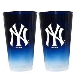The Memory Company - New York Yankees Two-Pack 16oz. Ombre Pint Glass Set - Multicolor