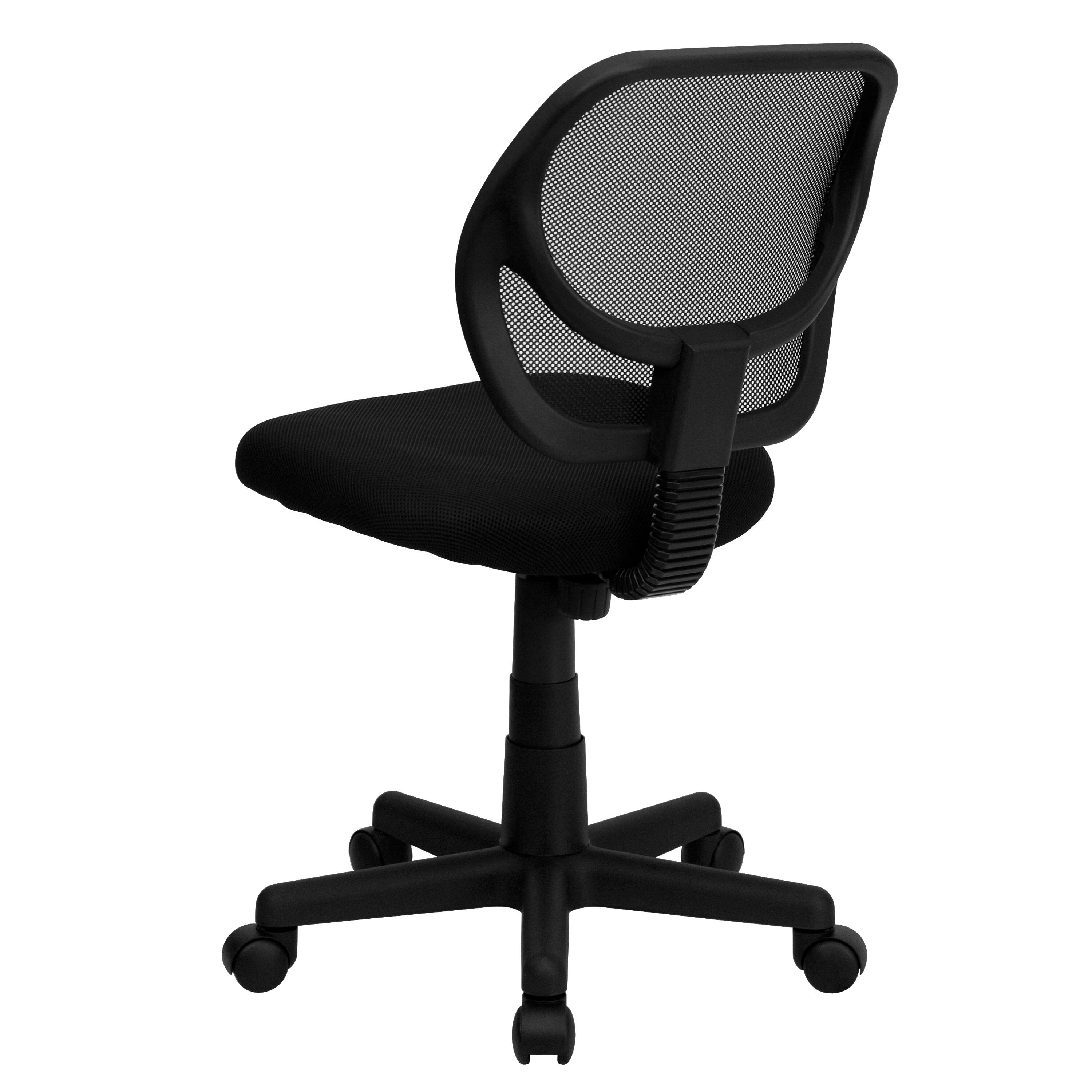 Alt View 5. Emma + Oliver - Mid-Back Mesh Swivel Task Office Chair with Curved Square Back - Black.