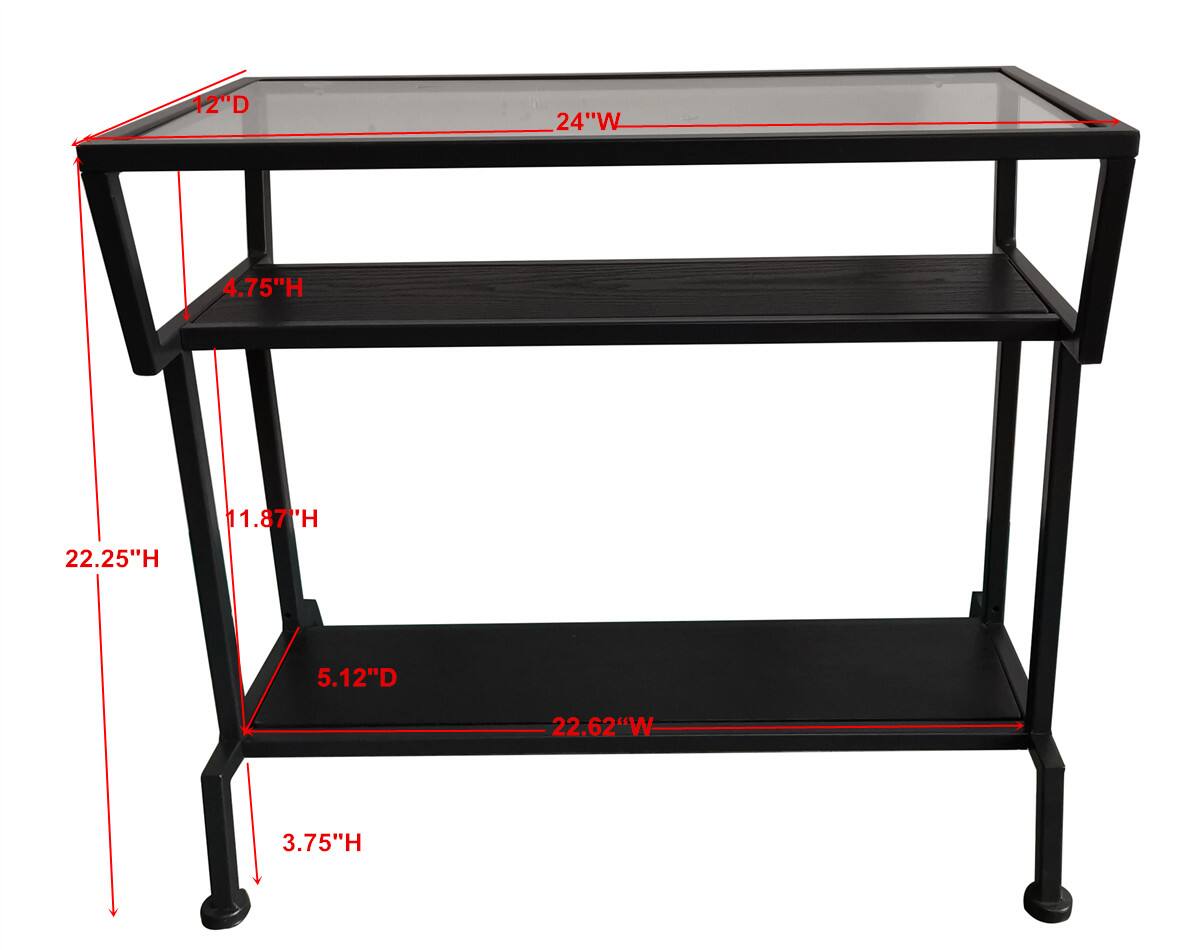 12"D  
24"W  
4.75"H  
22.25"H  
11.87"H  
5.12"D  
22.62"W  
3.75"H