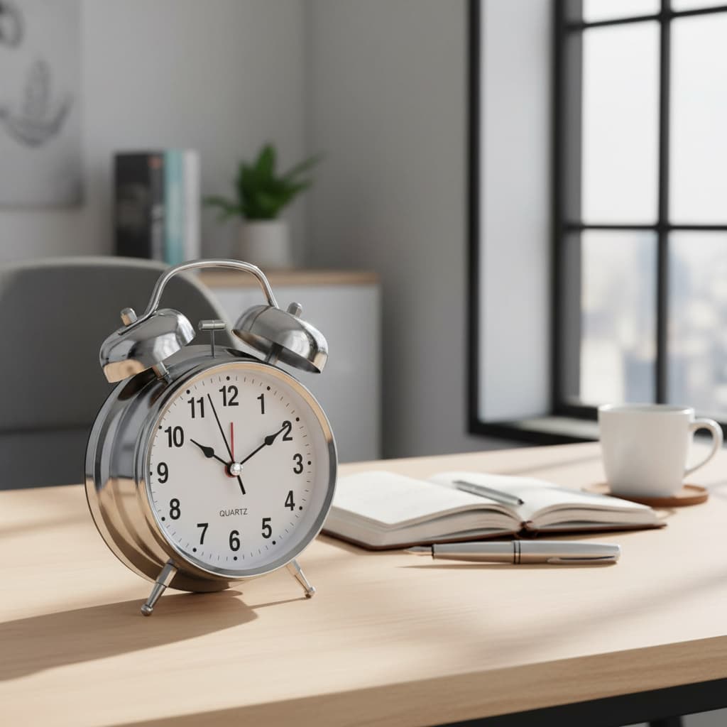 Alt View 4. FINEAK - 4" Chrome Twin Bell Vintage Alarm Clock, Extra Loud, Silent Non-Ticking, Backlight - Silver.