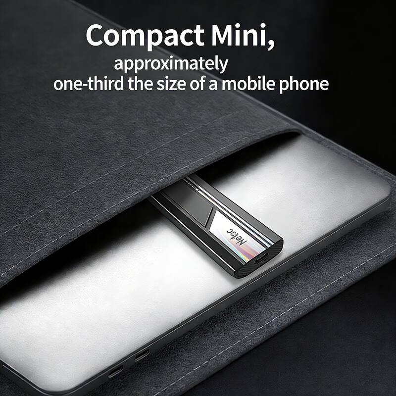 Compact Mini, approximately one-third the size of a mobile phone