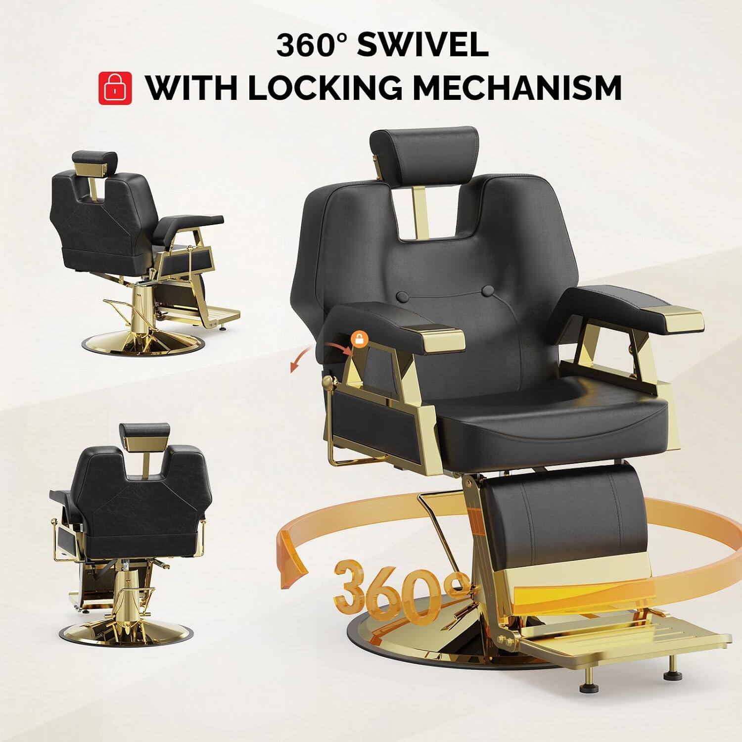 360° SWIVEL WITH LOCKING MECHANISM