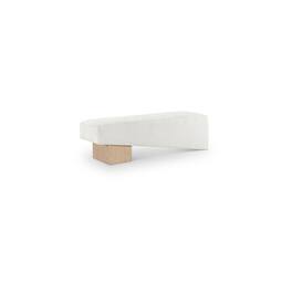 Meridian Furniture - Alora Cream Fabric Bench - Gray