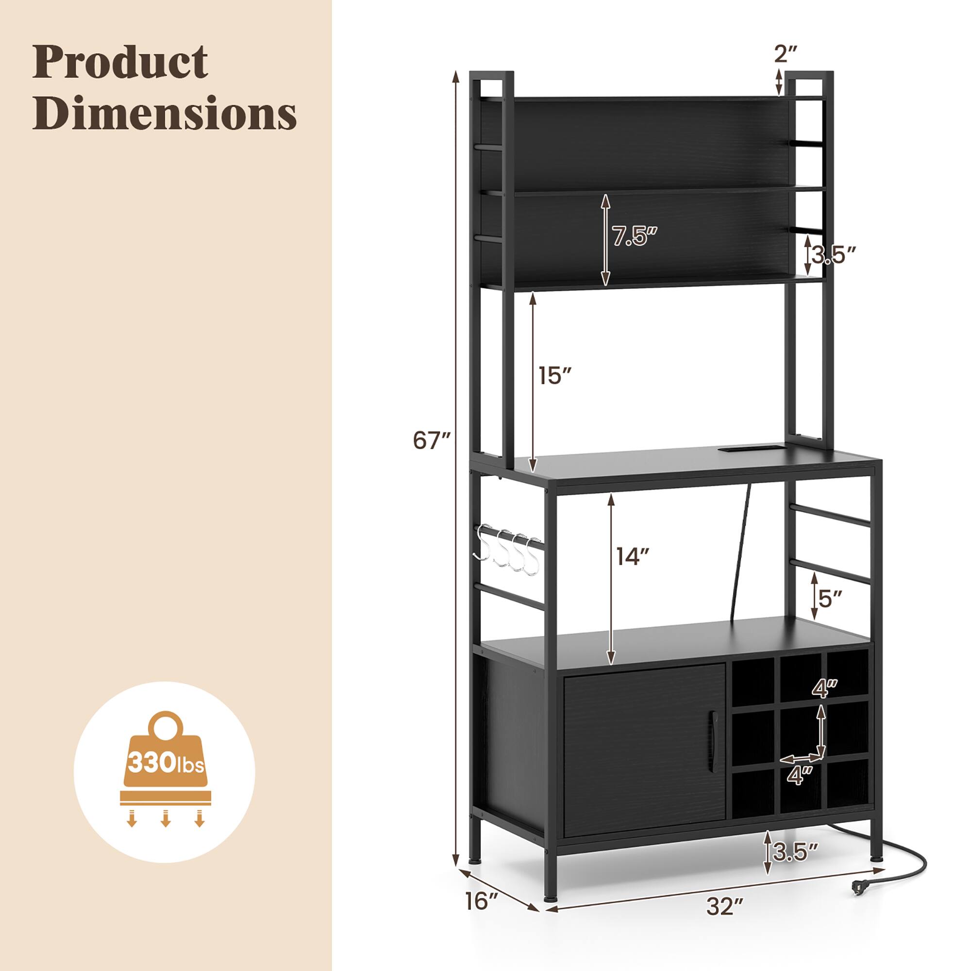 Product Dimensions: 2" x 7.5" x 13.5" x 15" x 67" x 14" x 5" x 4" x 330lbs x 4" x 3.5" x 16" x 32"