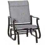 Front. Outsunny - Outdoor Glider Chair, Gliders for Outside Patio with Steel Frame and Mesh Fabric for Backyard, Garden, and Porch - Gray.