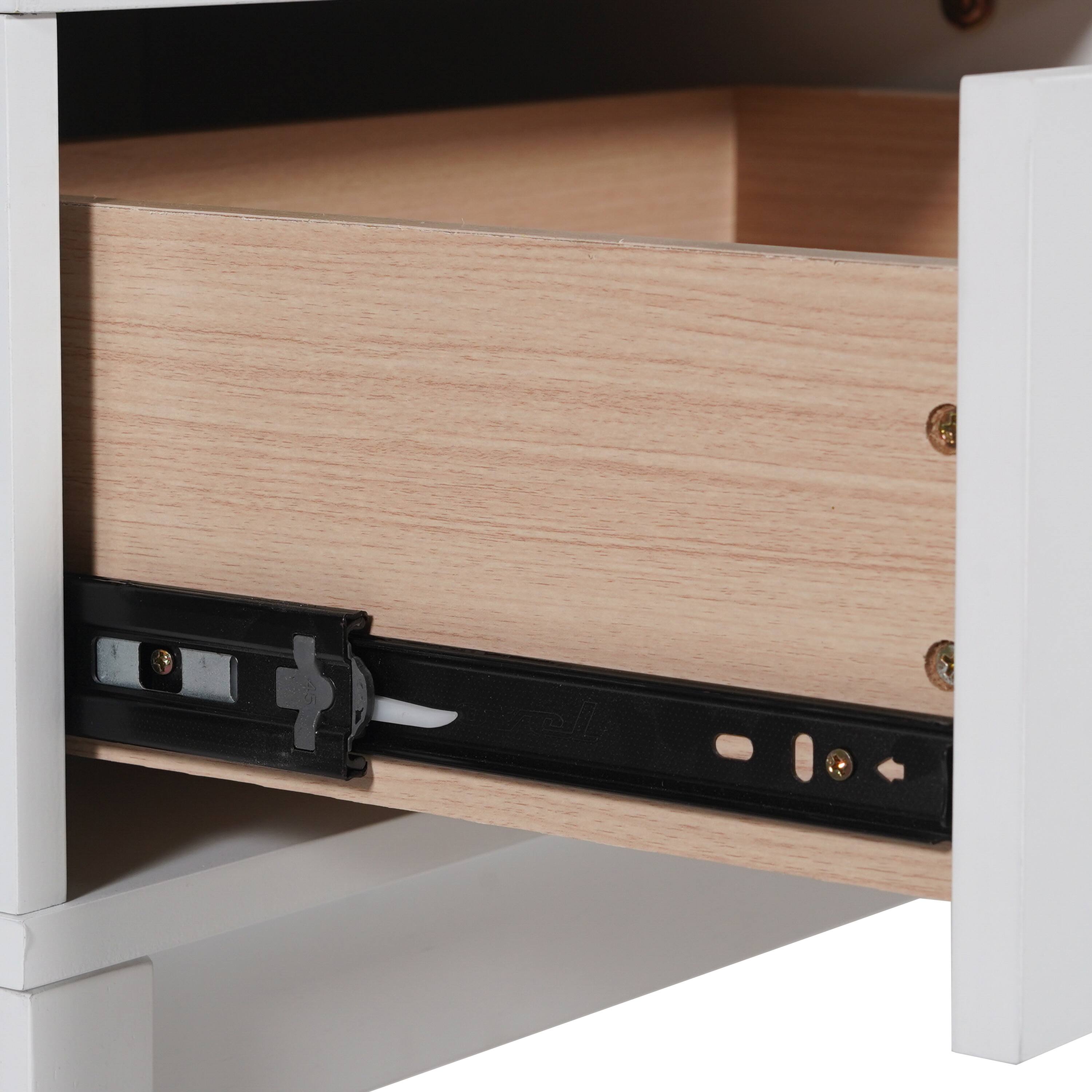 Alt View 9. Emma + Oliver - Samuel Kids Single-Drawer Night Stand with Solid Wood Frame, Side Table for Kids Bedroom with Open Shelf - White.