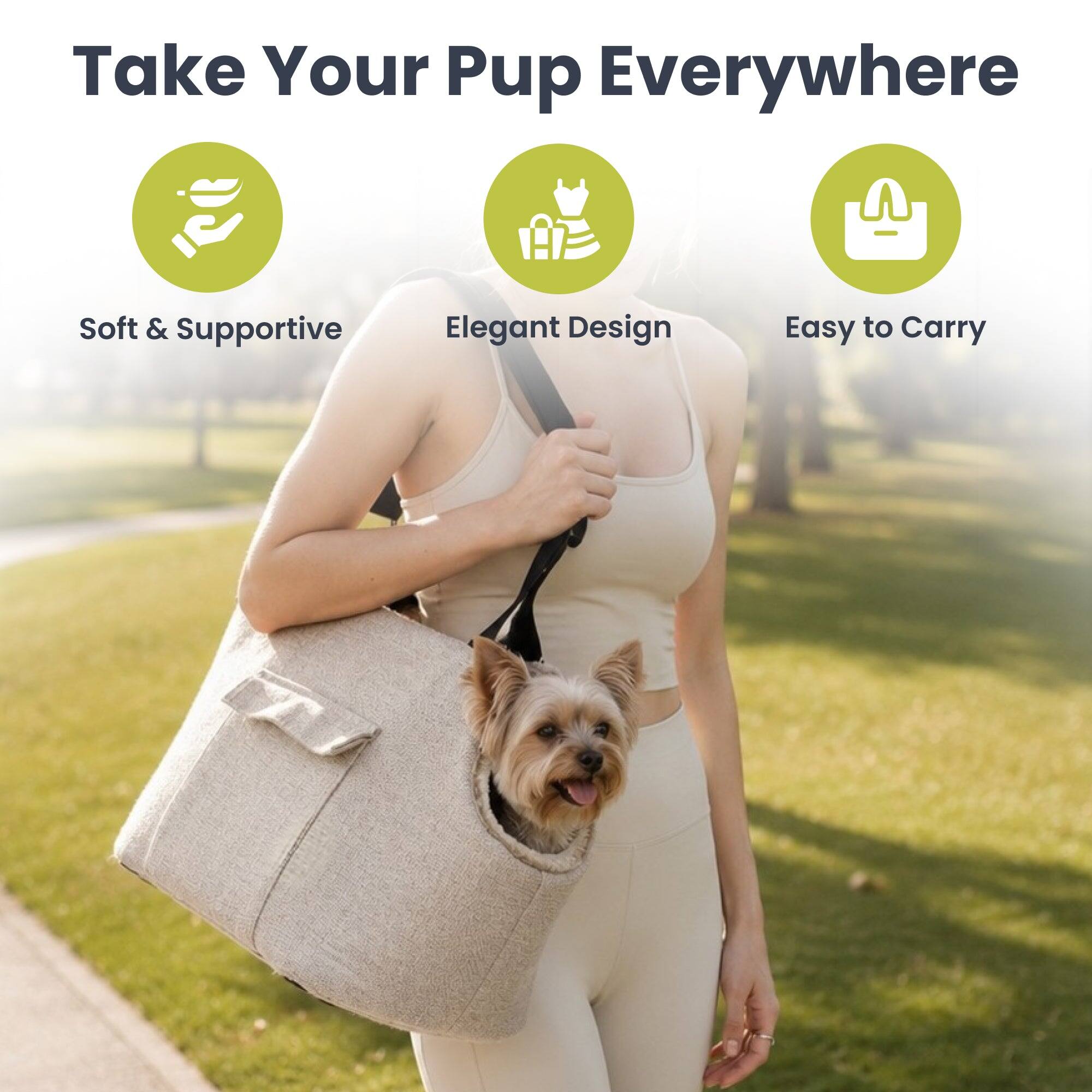 Take Your Pup Everywhere

- Soft & Supportive
- Elegant Design
- Easy to Carry
