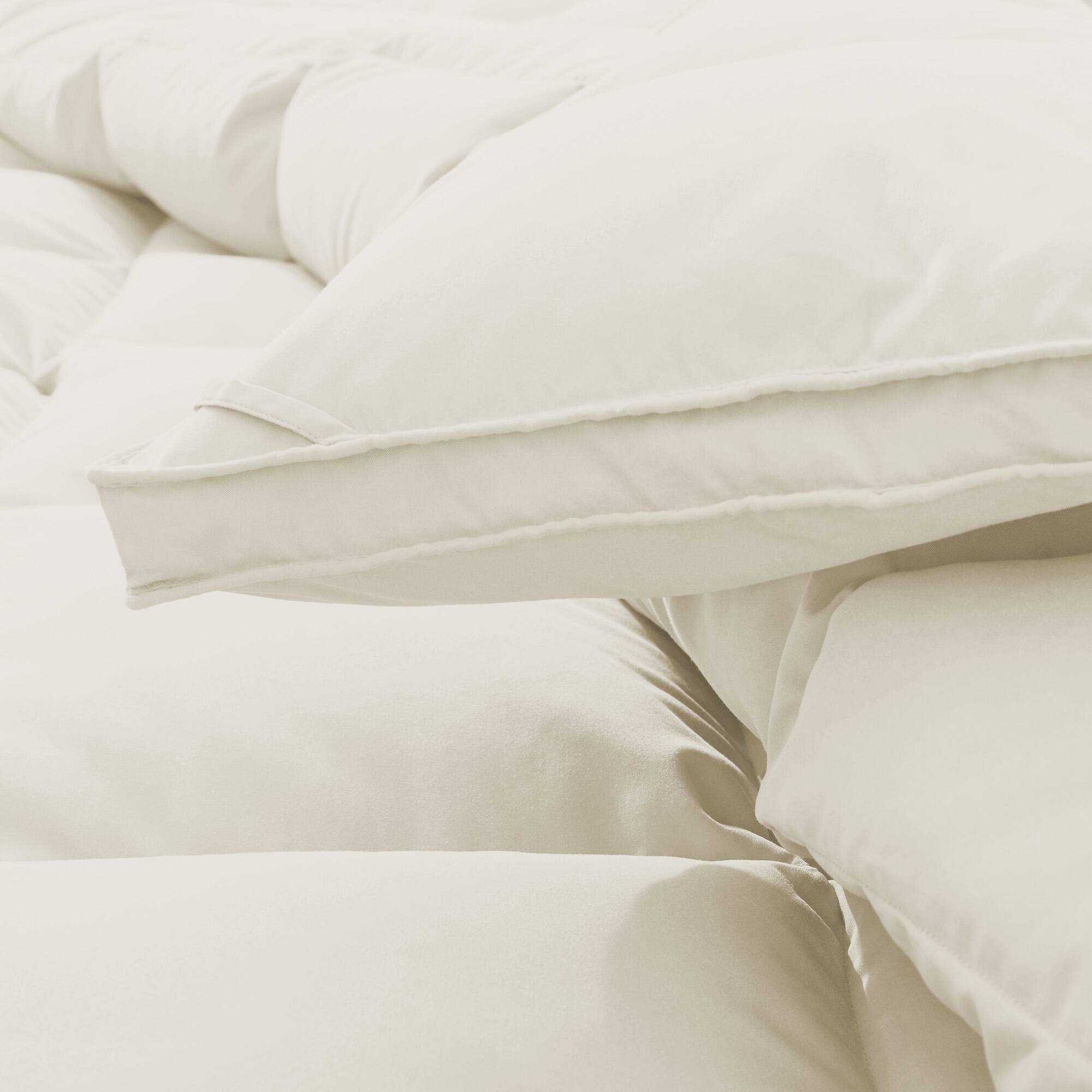 Back. Peace Nest - Peace Nest Luxurious Hotel Feather and Down Fiber Comforter, All Season Duvet Insert, Ivory, Twin - Ivory.