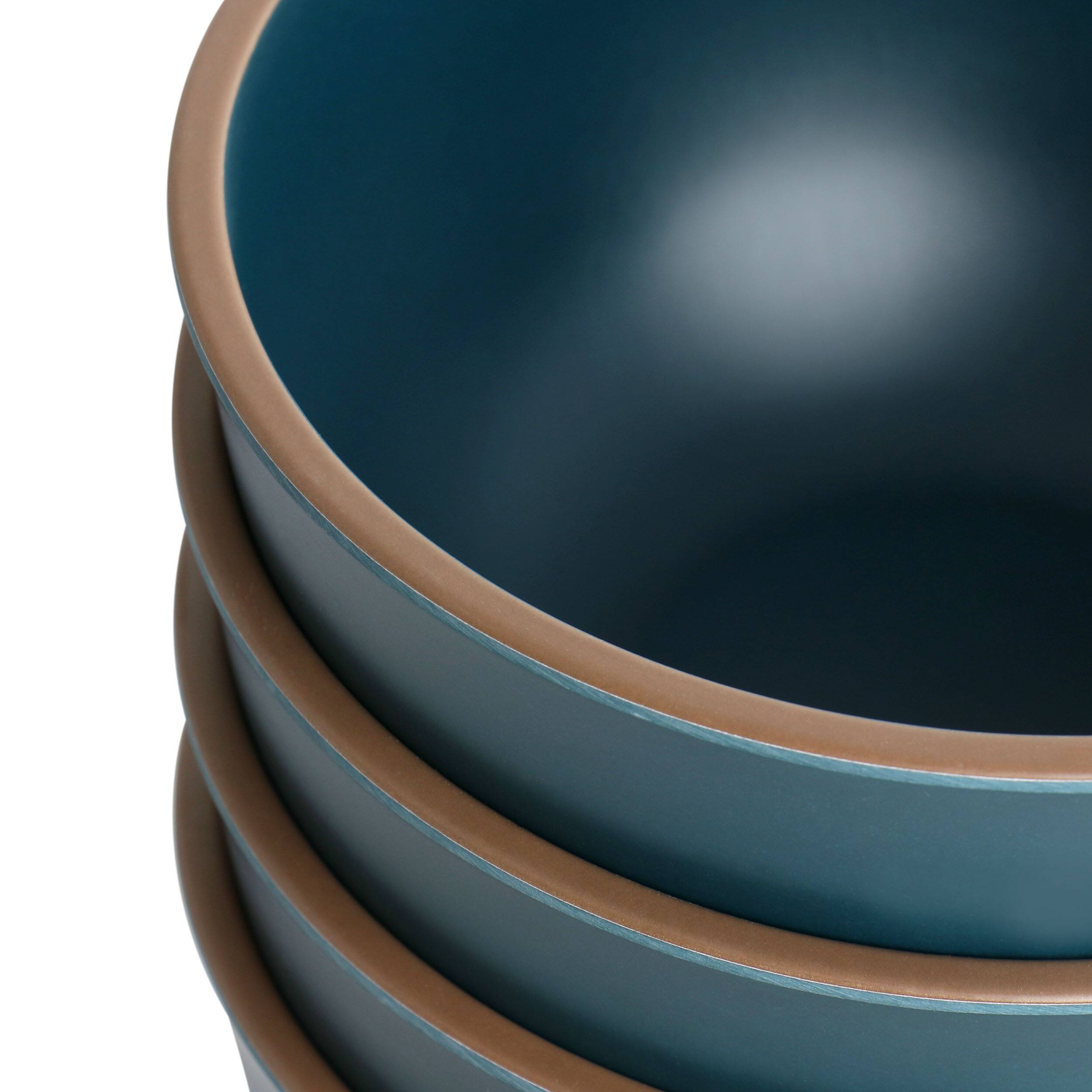 Alt View 3. Gibson - Gibson Home Rockabye 4 Piece Melamine Cereal Bowl Set in Dark Teal - Blue.