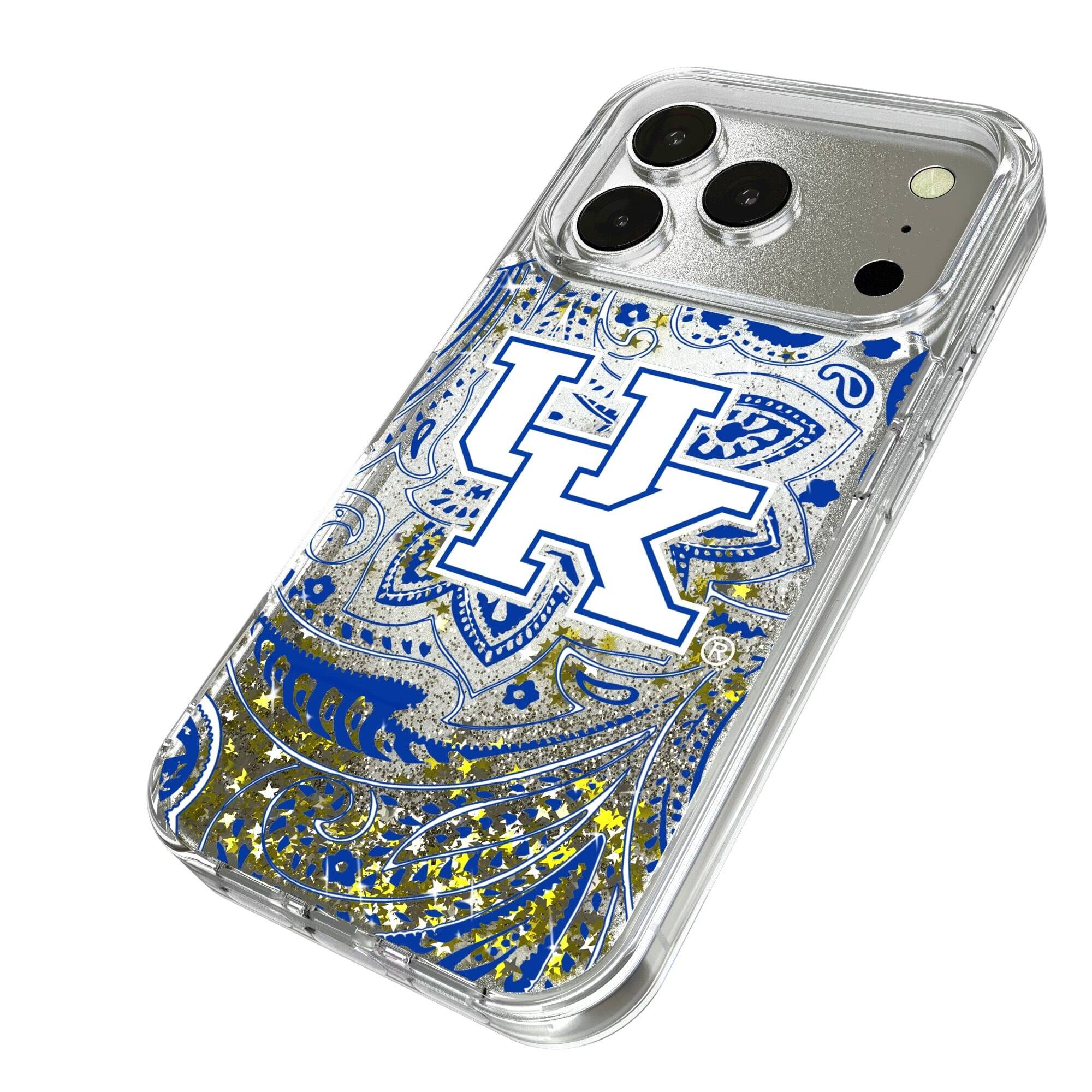 Alt View 1. Keyscaper - Kentucky Wildcats iPhone Glitter Paisley Design Case - 16 Pro - Multicolor.