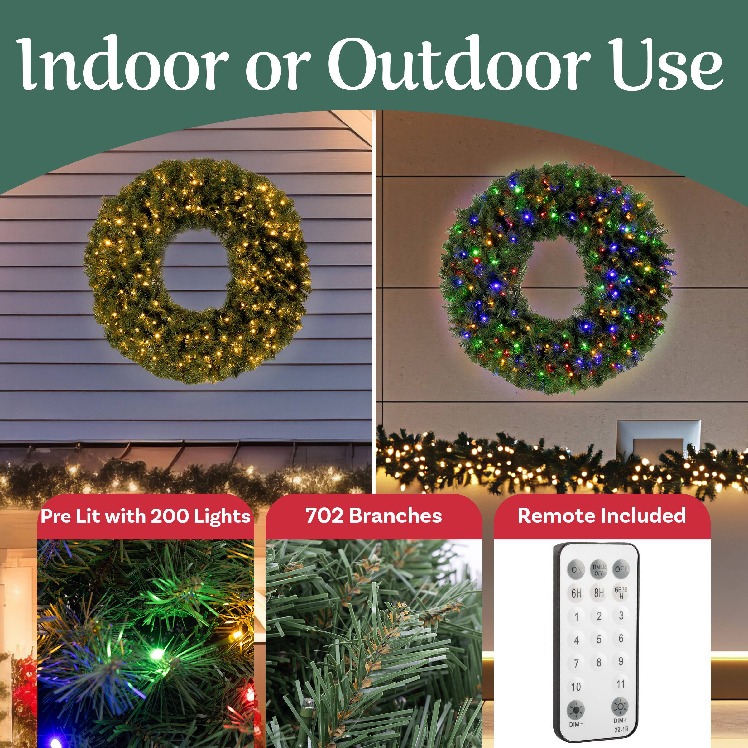 Indoor or Outdoor Use

Pre Lit with 200 Lights

702 Branches

Remote Included

ON 6H 8H 1 2 3 4 5 6 7 8 9 10 11 DIM 20-98