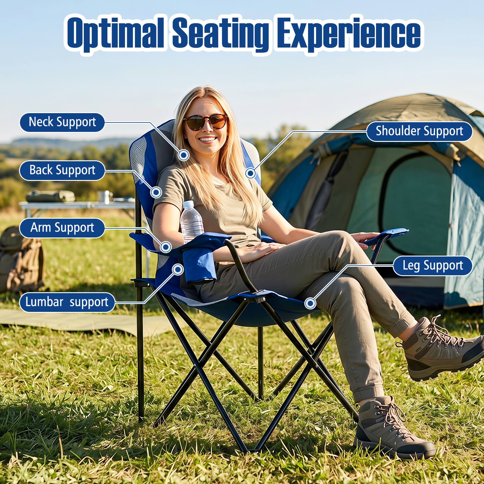 Optimal Seating Experience
- Neck Support
- Shoulder Support
- Back Support
- Arm Support
- Leg Support
- Lumbar Support