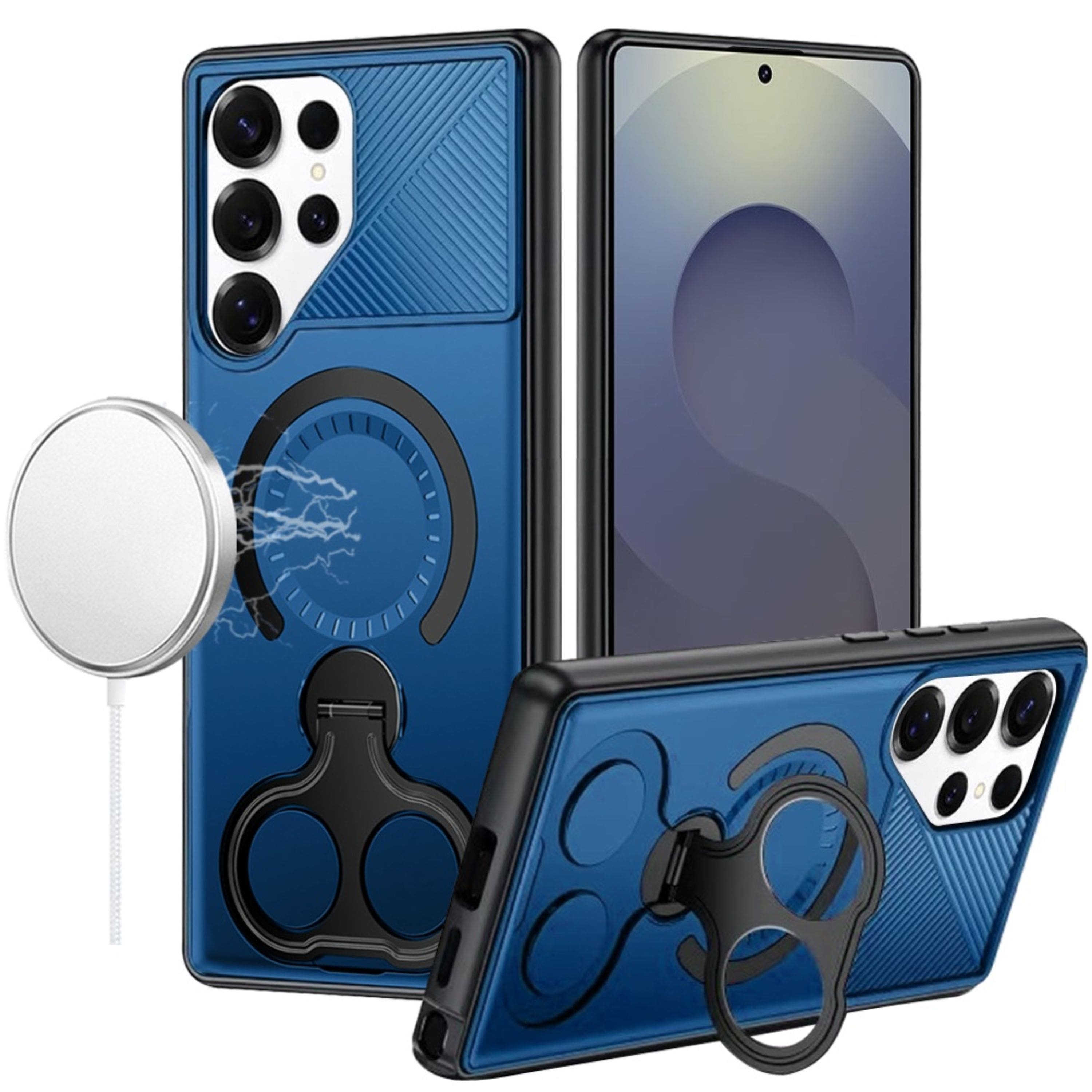 Kitcheniva - Case Magnetic Circle Dual 360 Ring Stand With Tempered Glass For Samsung S26 Ultra - Blue price history on PriceWatchPro