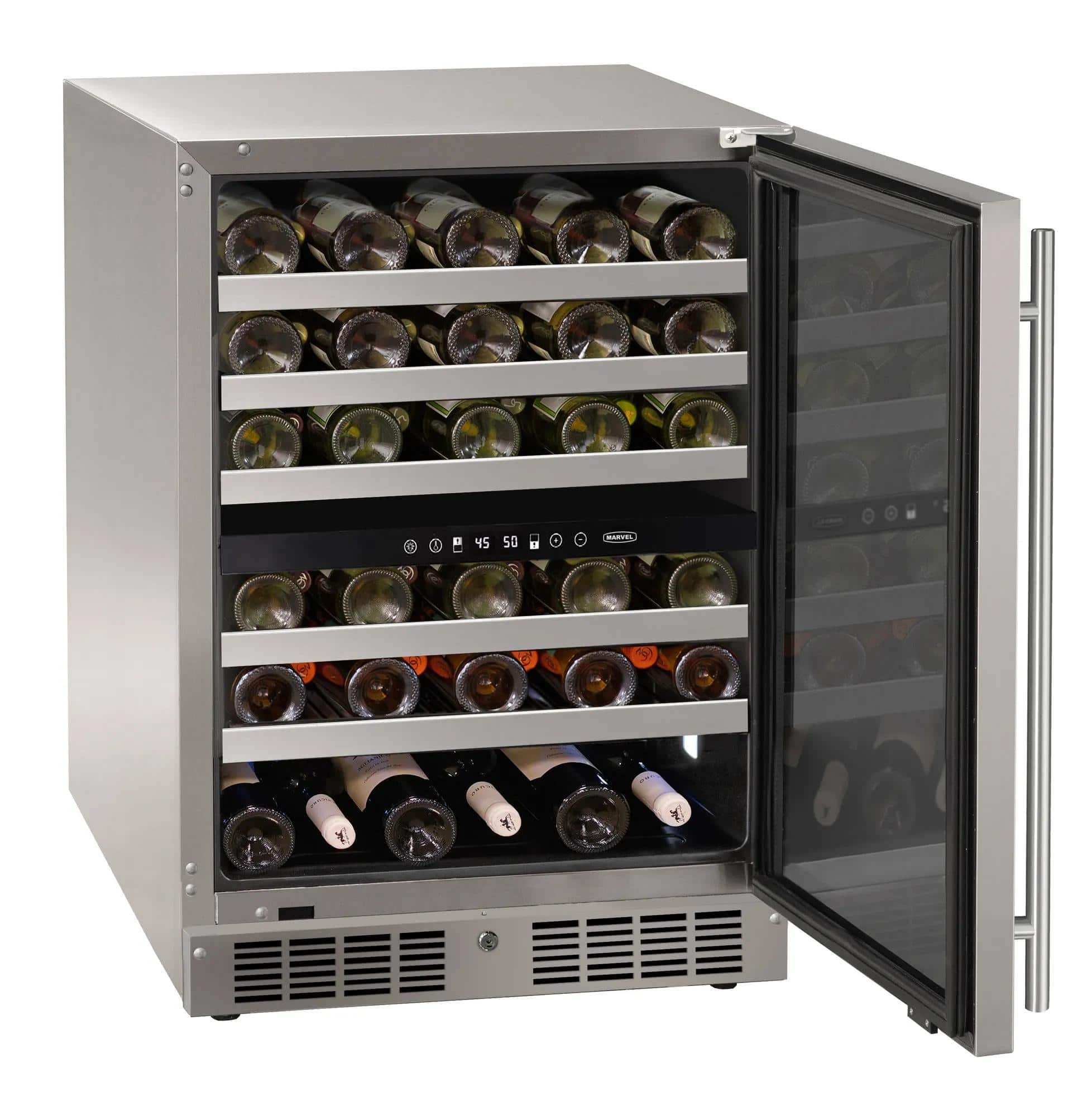 Marvel - 24 W. 5.1 Cu.Ft. Built-In Dual- Zone Wine Refrigera