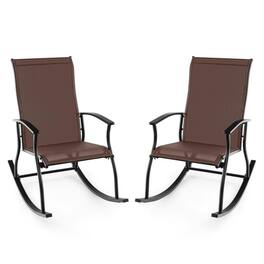 Kadyn - Rocking Patio Bistro Outdoor Chairs2 Pieces Outdoor Rocking Chairs with Breathable BackrestBrown - Brown