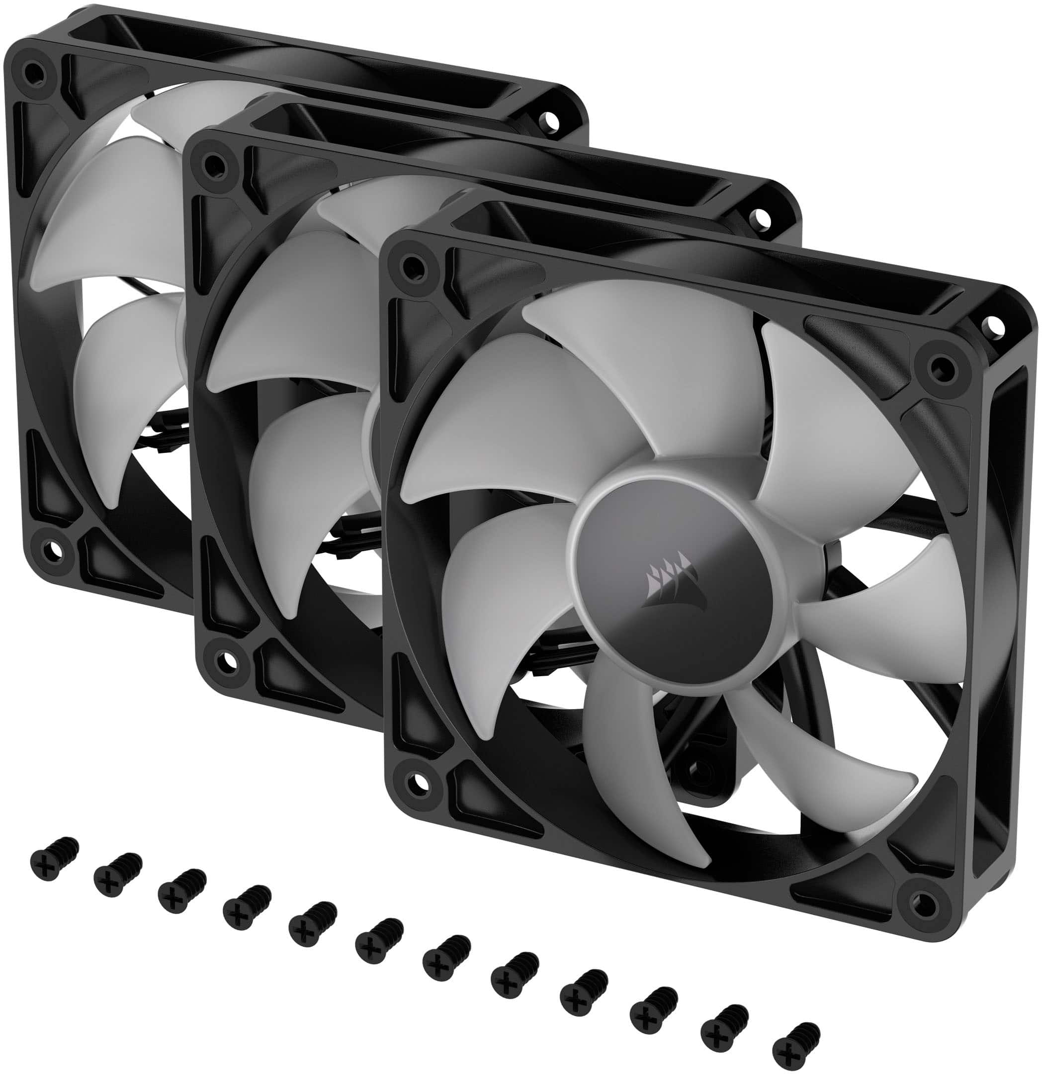 Alt View 22. CORSAIR - RS120 ARGB 120mm PWM Fans (3-pack) - Black.