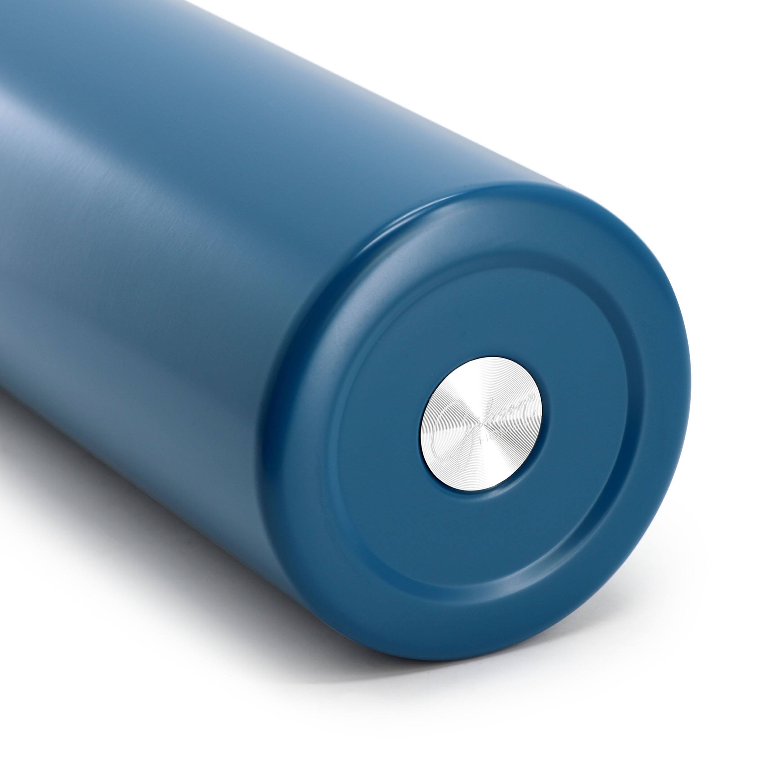 Alt View 4. Gibson - Gibson Home Marina 38 Ounce Double Wall Stainless Steel Thermal Bottle with Lid and Straw in Matte Blue - Blue.